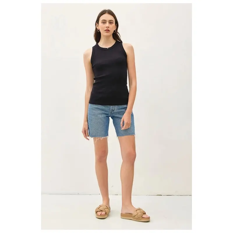 Round Neck Basic Tank - Black