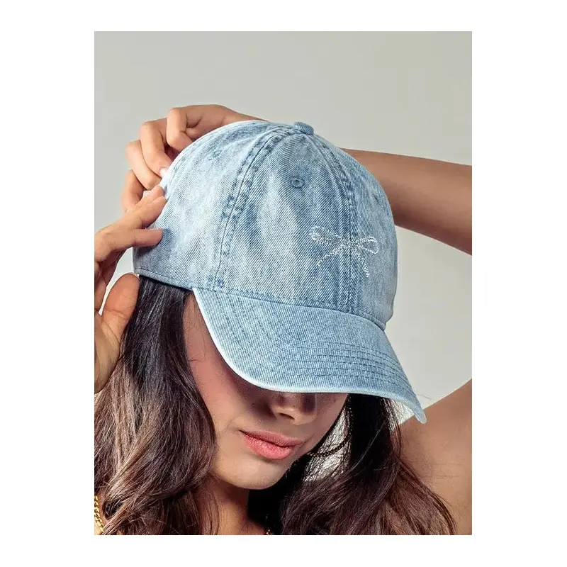 Stone Bow Denim Baseball Cap
