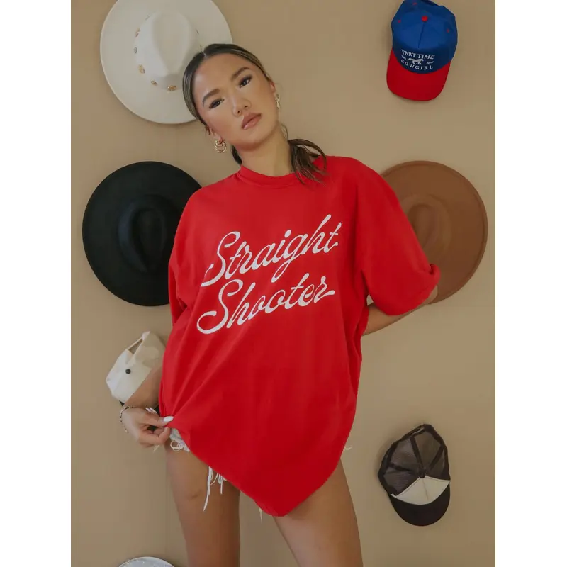 Straight Shooter Graphic Tee - Red