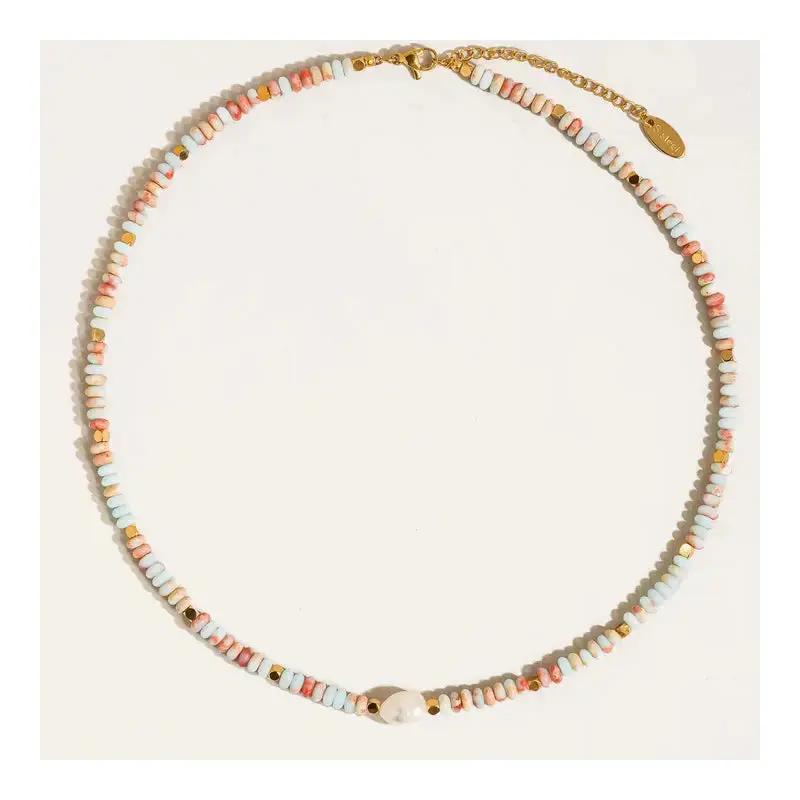 Swank Non-Tarnish Boho Beaded Pearl Necklace