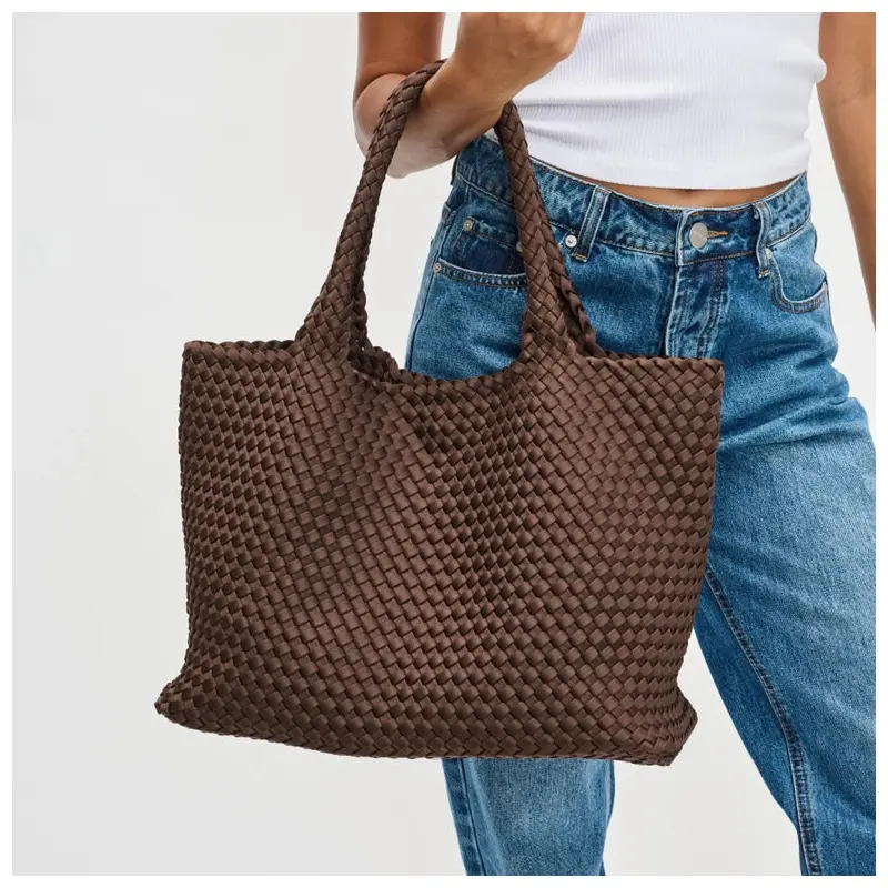 Sky's The Limit - Large Woven Neoprene Tote - Chocolate