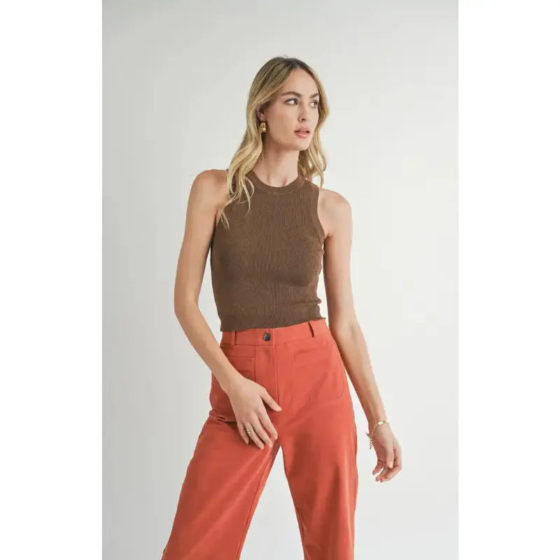 Alexis Knit Top - Brown