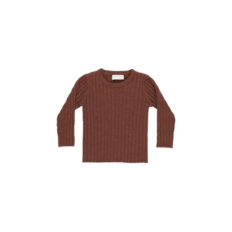 Rylee + Cru - Long Sleeve Knit Tee - Brick