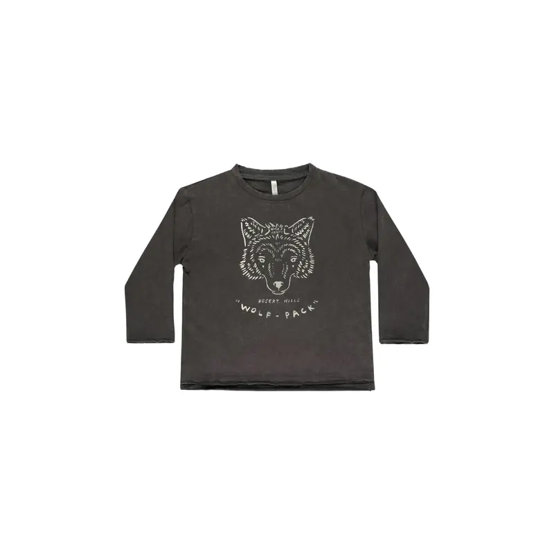 Rylee + Cru - Raw Edge Long Sleeve Tee - Wolf Pack