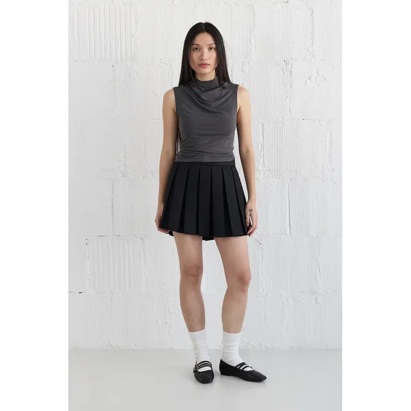 The Portia Top - Charcoal