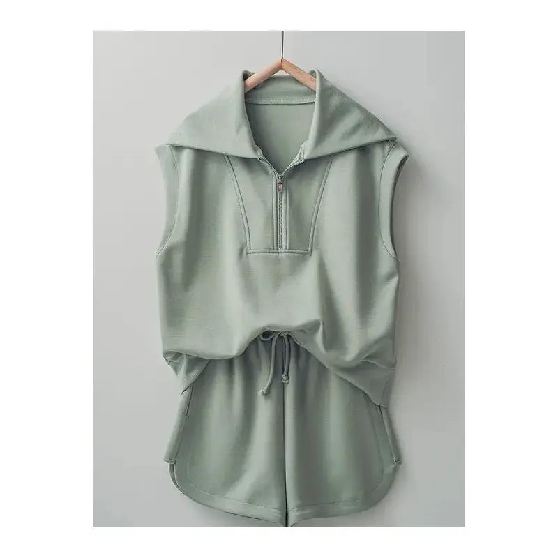 Triumph Set - Quarter Zip + Sweat Shorts - Sage