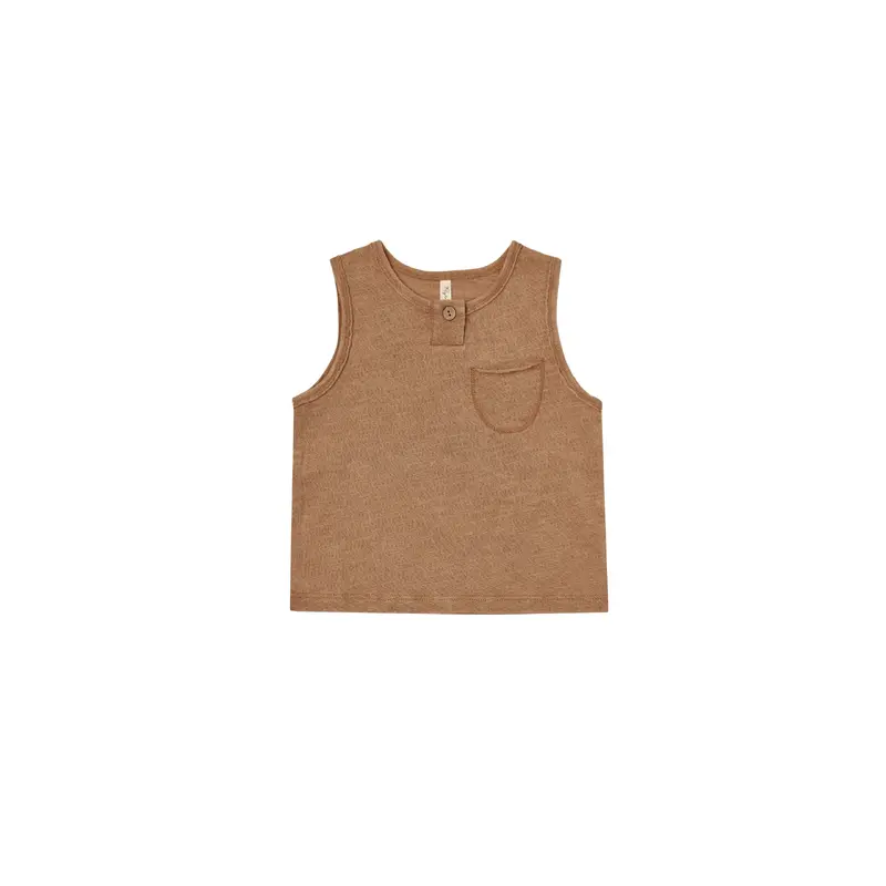 Rylee + Cru - Jersey Button Tank - Camel