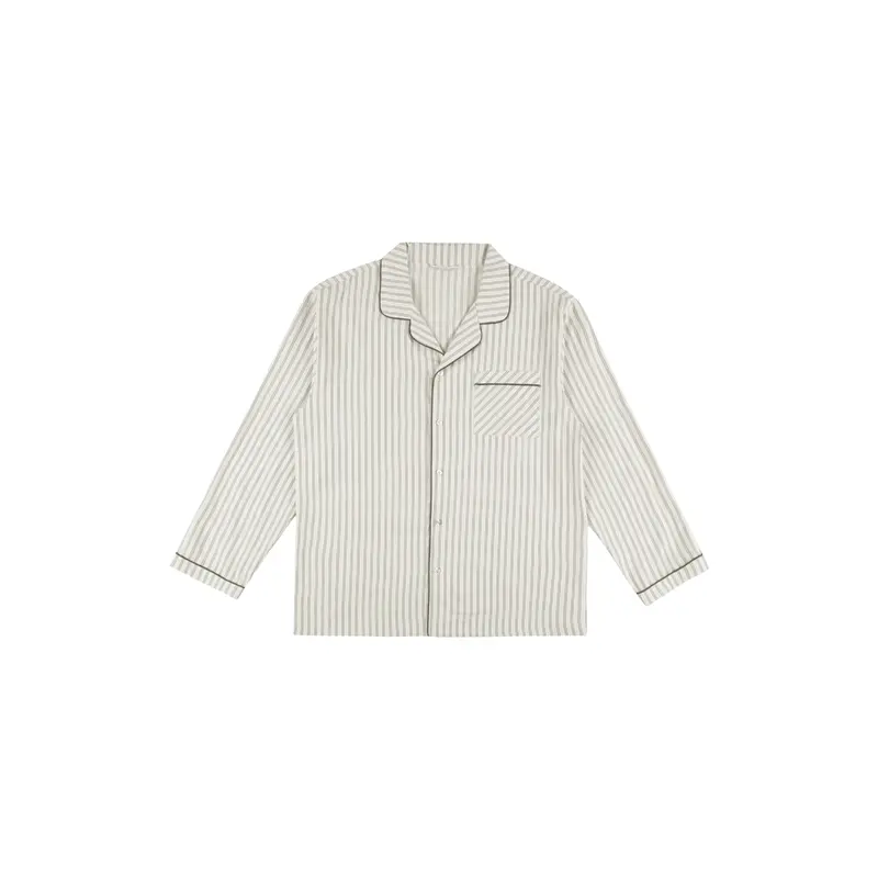 Rylee + Cru - Men's Pajama Top - Forest Pinstripe