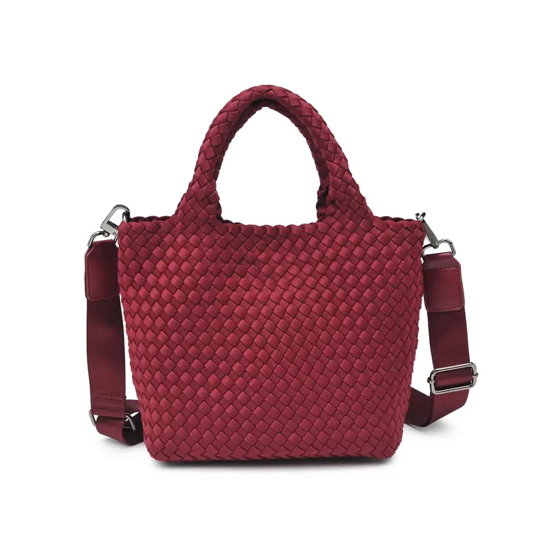 Sky's The Limit - Small Woven Neoprene Crossbody - Wine