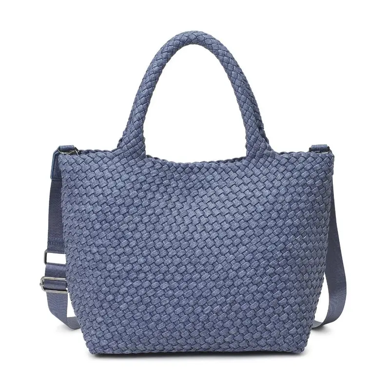 Sol & Selene: Sky's The Limit - Medium Woven Neoprene Tote - Dark Denim