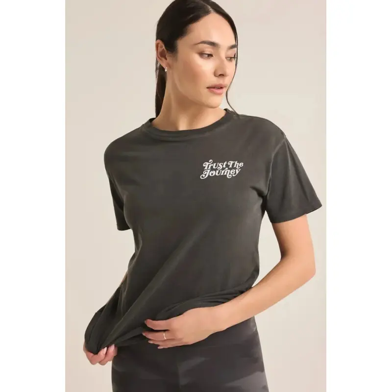Trust The Journey Boyfriend Tee - Black Sand