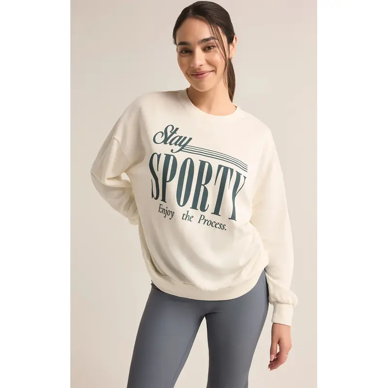 Sporty Sunday Sweatshirt - Sea Salt