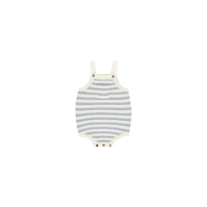 Rylee + Cru - Ashton Knit Romper - Blue Stripe