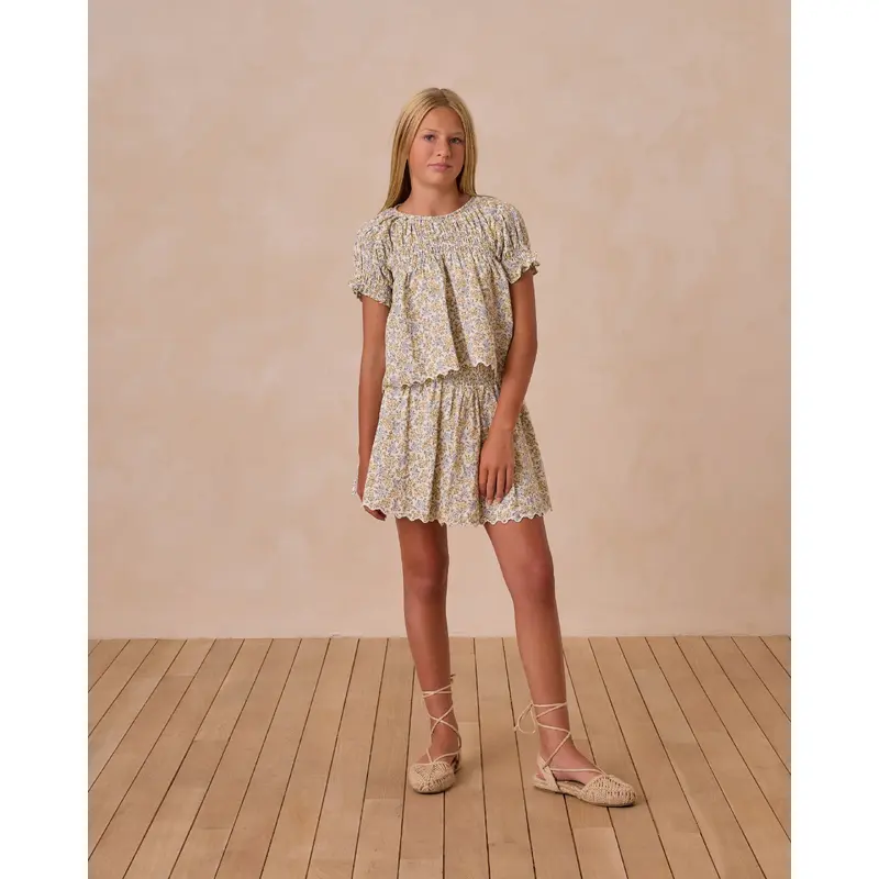 Rylee + Cru - Smocked V Mini Skirt - Bloom - Tween