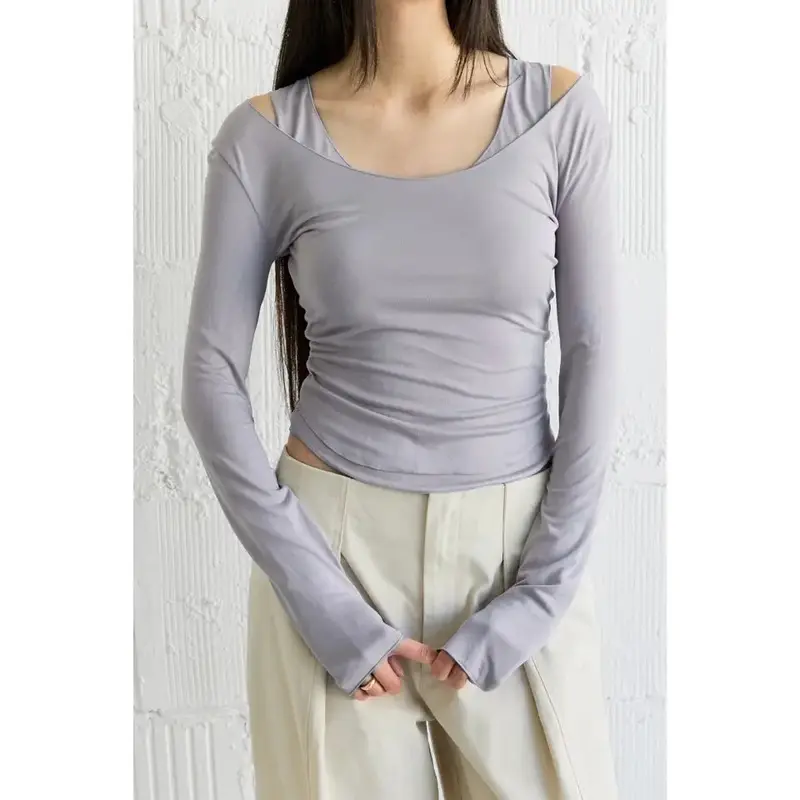 The Madison Top - Light Grey