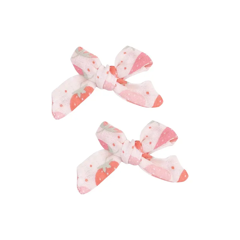 2 Pack Hairbow with Clip - Strawberry Bliss