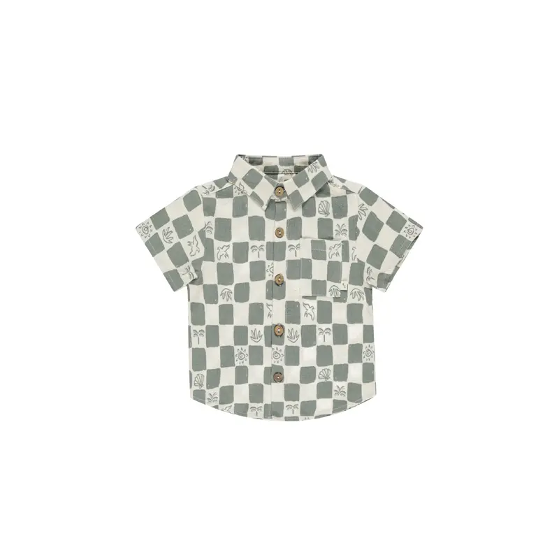 Rylee + Cru - Collared Short Sleeve Shirt - Coastal Check