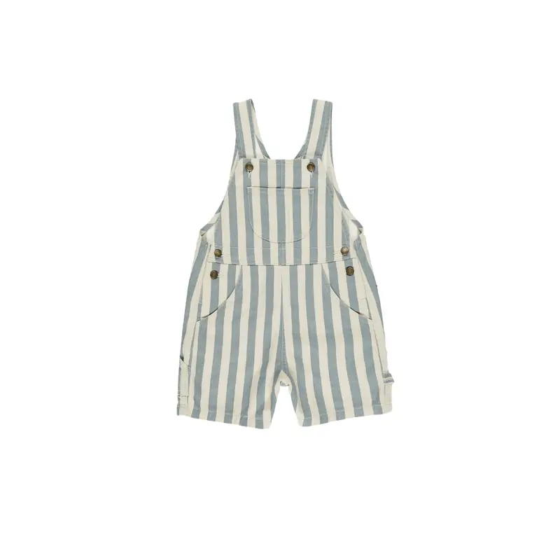 Rylee + Cru - Denim Shortalls - Ocean Stripe