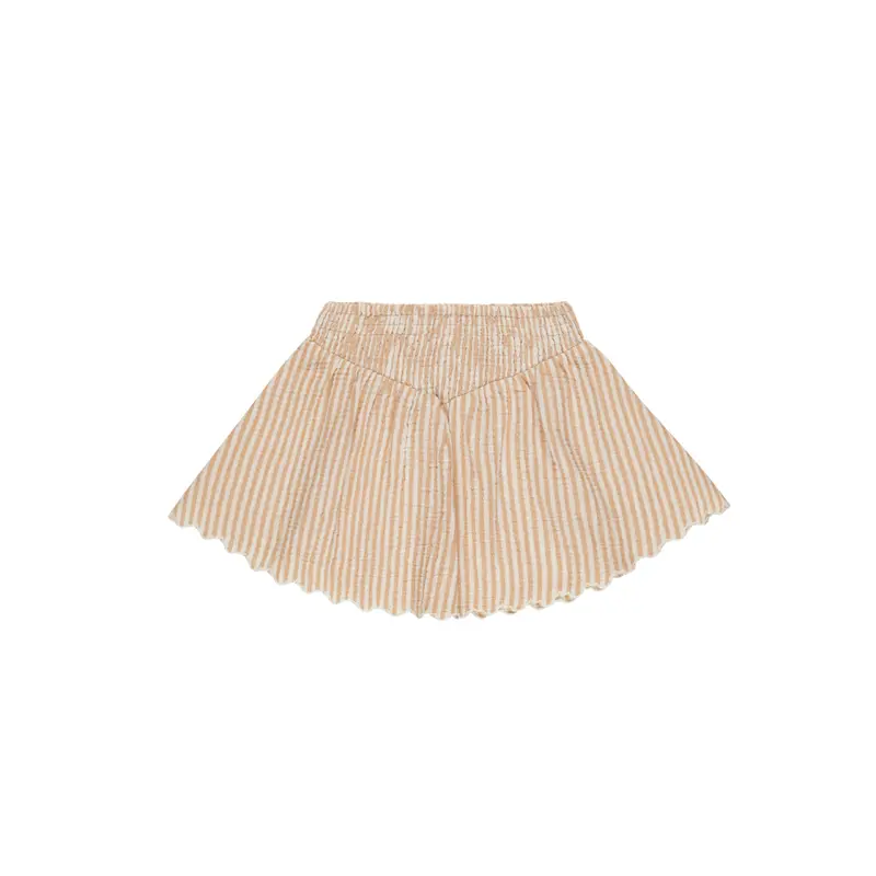 Rylee + Cru - Smocked V Mini Skirt - Grapefruit Stripe