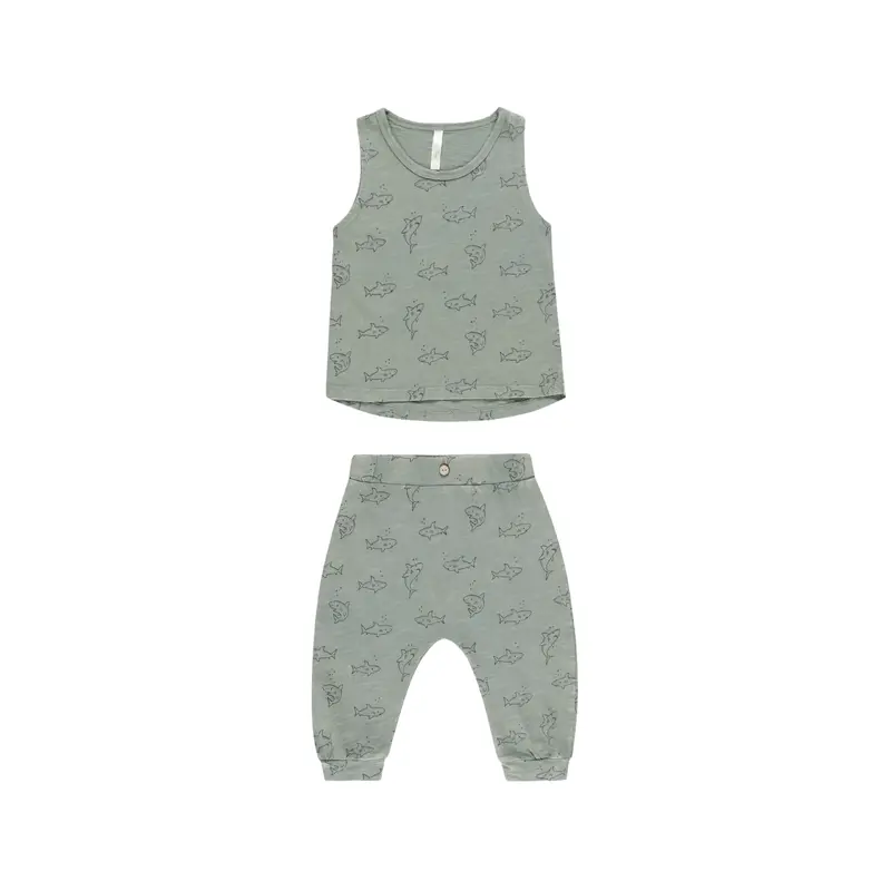 Rylee + Cru - Tank + Slouch Pant Set - Sharks
