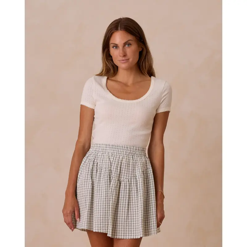 Rylee + Cru - Women's Pointelle Tee - Ivory