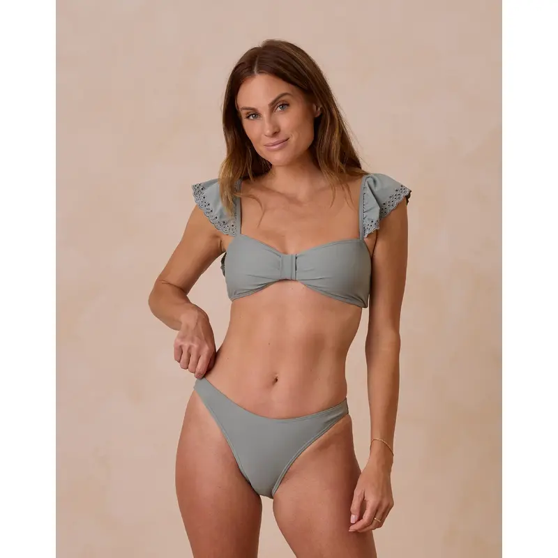 Rylee + Cru - Women's Ruffle Bandeau Bikini Top - Eucalyptus