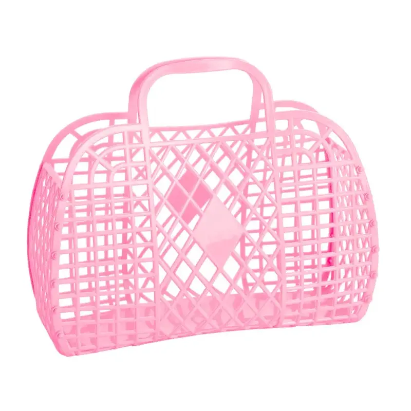 Sunjellies - Large Retro Basket - Bubblegum Pink