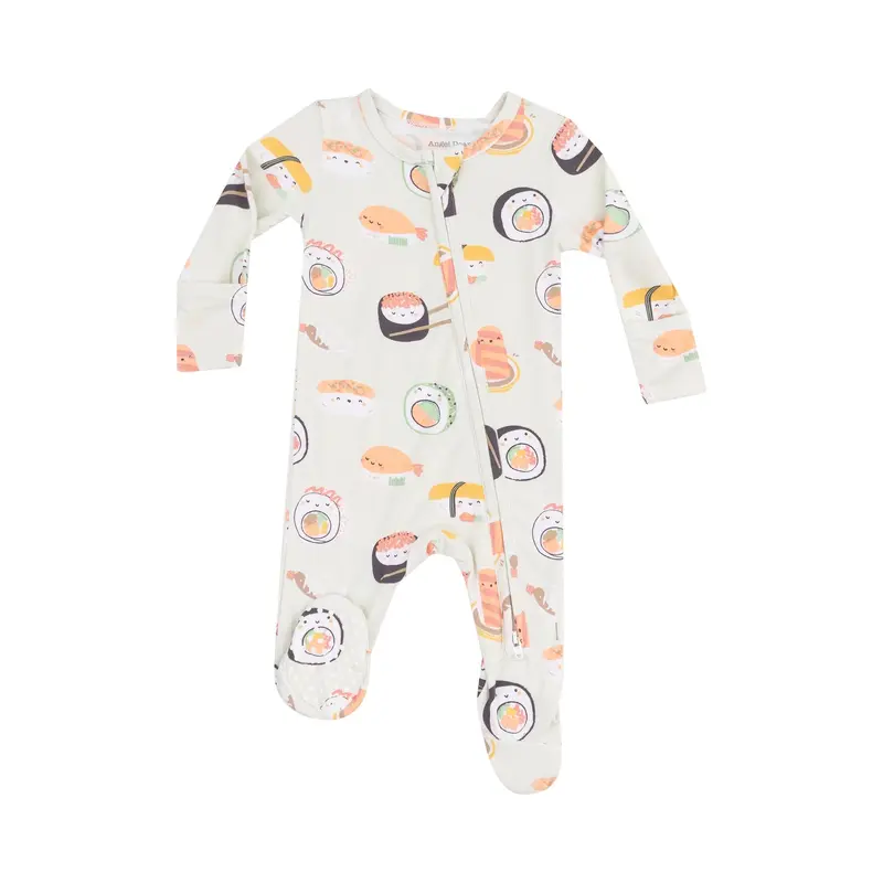 Two Way Zipper Footie - Sushi - Green