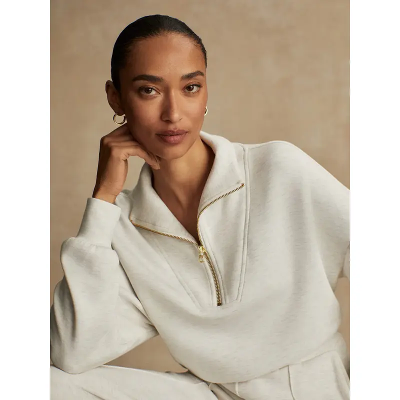 Varley - Hawley Half Zip Sweat - Ivory Marl