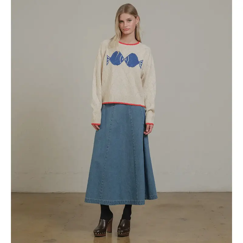 Kissing Fish Sweater - Deep Ivory