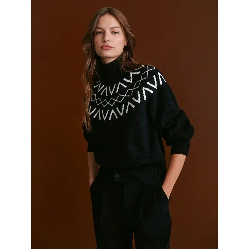 Varley - Marcie Fairisle Yoke Knit - Black