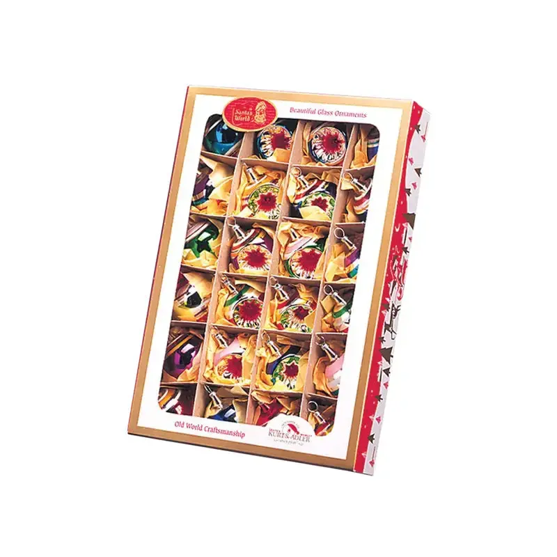 Vintage Style Mini Glass Ornaments - Set of 24
