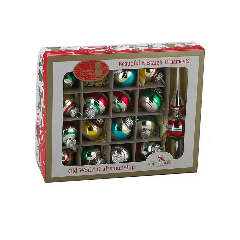 Vintage Style Ornament and Tree Topper Set - 30mm/5"