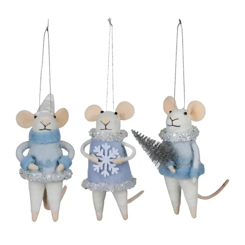 Wintertime Mice Ornament, Felt